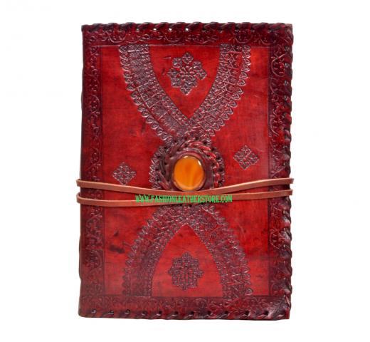 Single Stone Handmade Leather Journal Embossed Diary Handmade Notebook